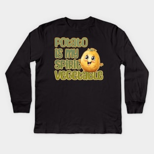 Potato is My Spirit Vegetable Kids Long Sleeve T-Shirt